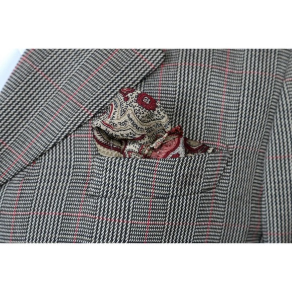 PRISTINE VINTAGE Evan Picone CLASSIC Brown Glen Plaid Blazer w/ Pocket Hanky - Picture 7 of 10